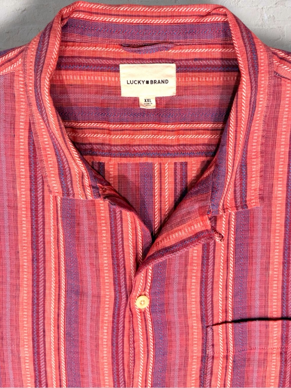 Lucky Brand Camp Collar Linen Blend Cabana Shirt XXL - Picture 2 of 14